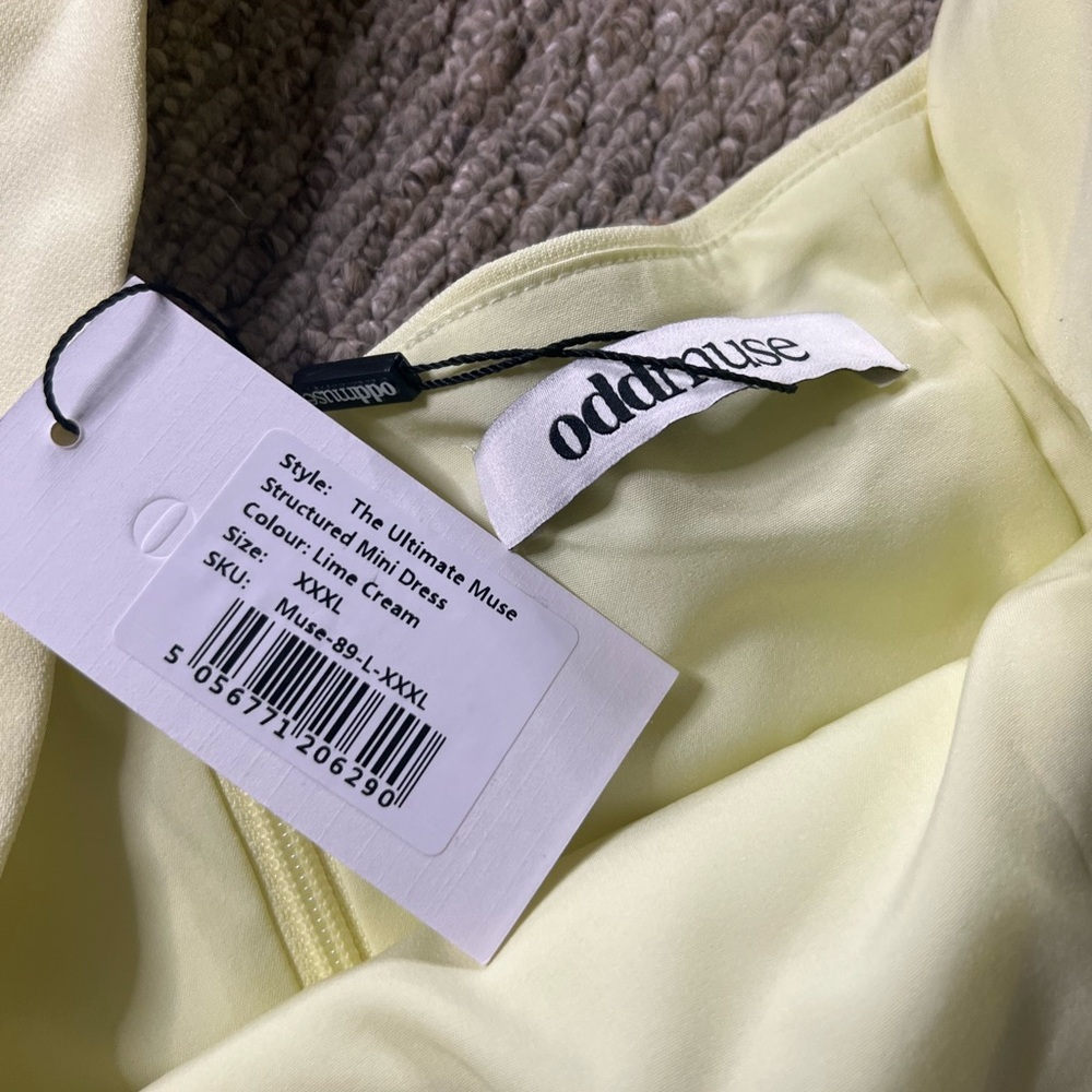Odd Muse Structured Mini Dress- Lime Cream - Picture 7 of 7
